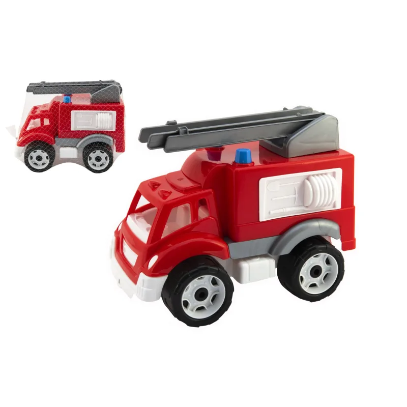 Teddies Auto hasiči plast na voľný chod v sieťke 19x23x30cm