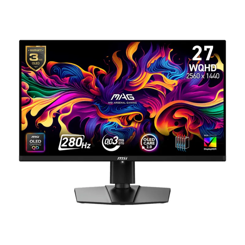 MSI MAG/271QP X28/26,5"/QD-OLED/QHD/280Hz/0,03ms/Černá/3R MAG 271QP QD-OLED X28
