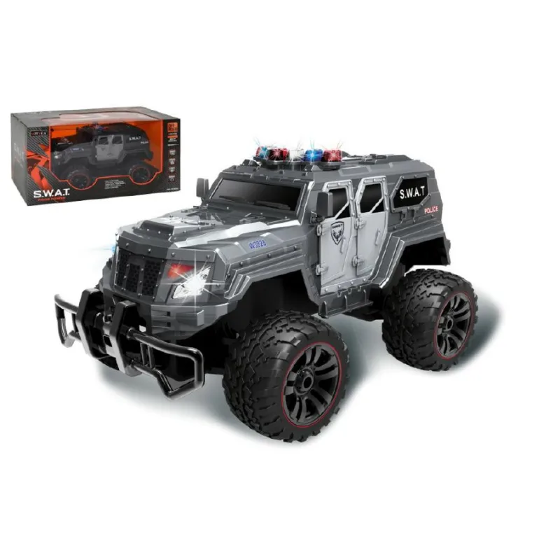 wiky Auto RC policie S.W.A.T. plast 38cm bateriový pack se světlem v krabici 52x27x25cm