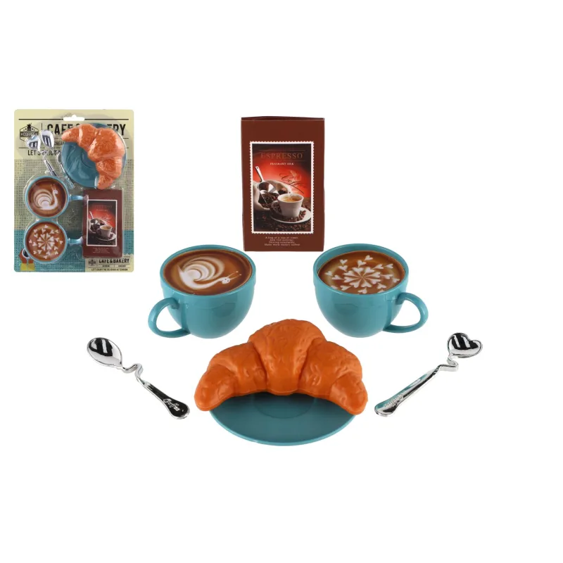 Teddies Kávová súprava s doplnkami plast na karte 17x23cm