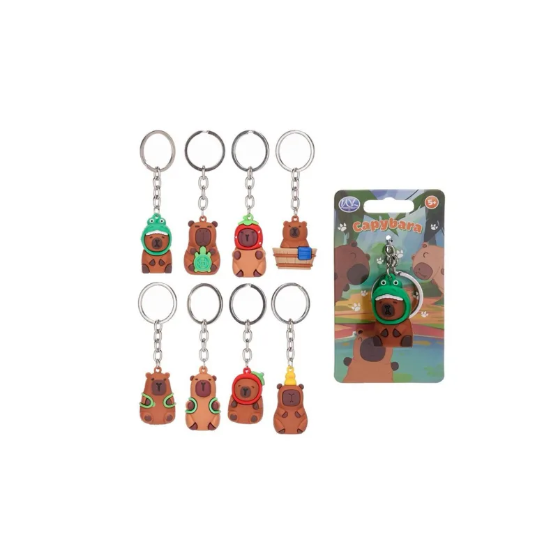 Teddies Kabybara prívesok kov/plast 5-6cm mix druhov na karte