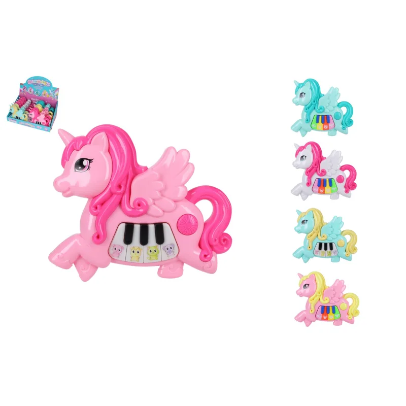 Wiky Pianko jednorožec plast 18x15cm na batérie so zvukom so svetlom 3 farby