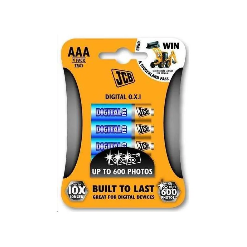JCB OXI DIGITAL alkalická batéria LR03/AAA, blister 4 ks (JCB-LR03OXI-4B)