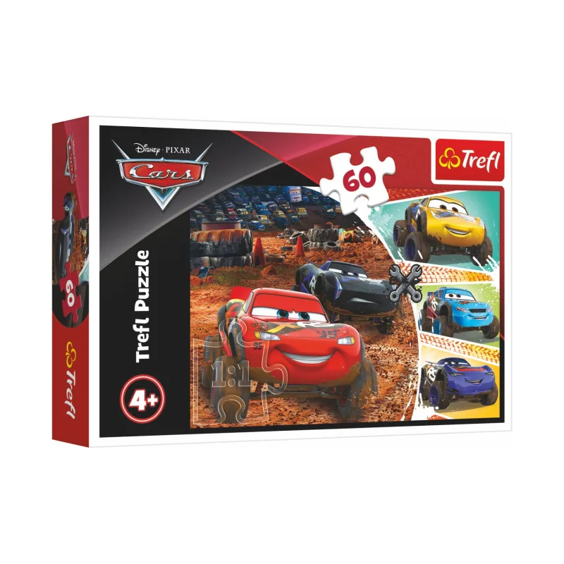 Trefl Puzzle Disney Cars 3/McQueen s priateľmi 33x22cm 60 dielikov v krabici 21x14x4cm
