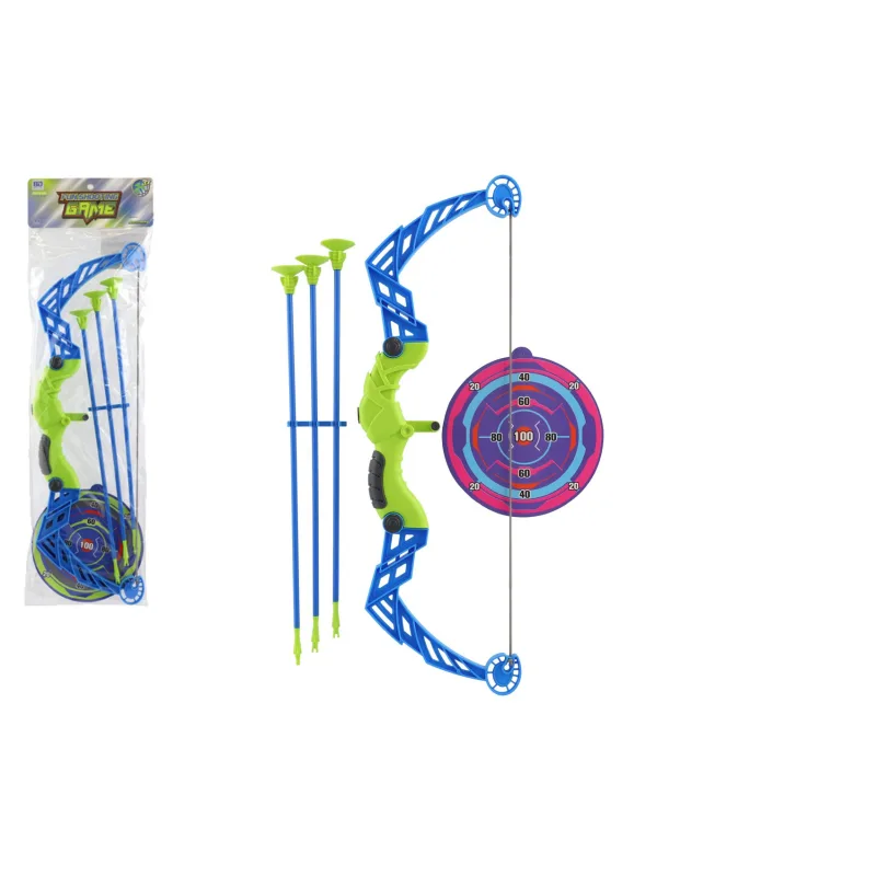 Teddies Luk 57cm + šípy s prísavkami plast 3ks + terč v sáčku