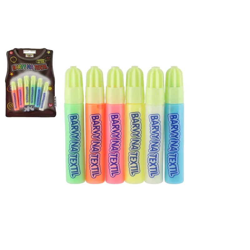 SMT Creatoys Farby na textil svietiace v tme 6ks na karte 14x20cm