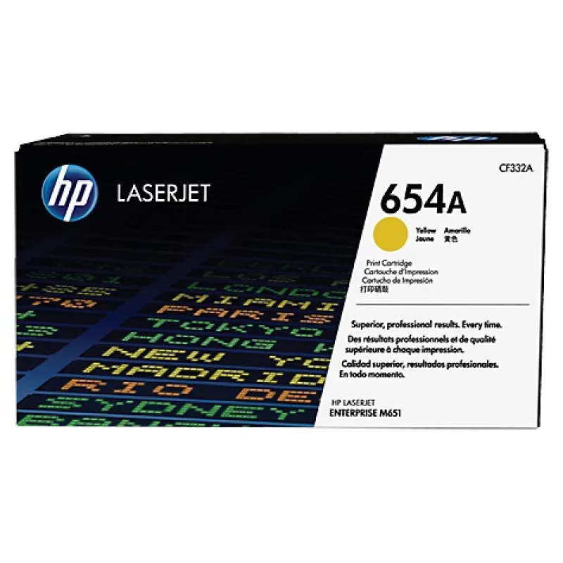 HP 654A Yellow LJ Toner Cart, CF332A (15,000 pages) CF332A