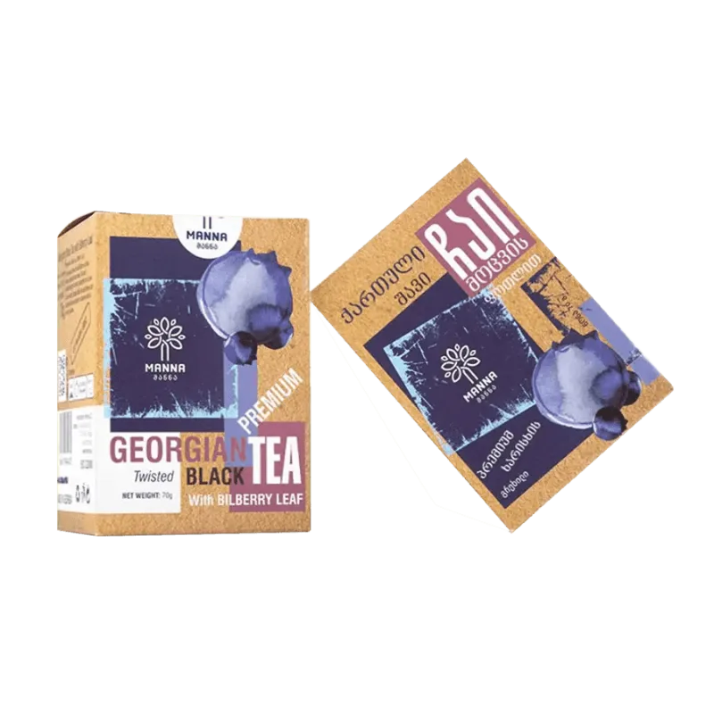 Manna Gruzínsky čierny sypaný čaj s čučoriedkovým listom - 70 g.