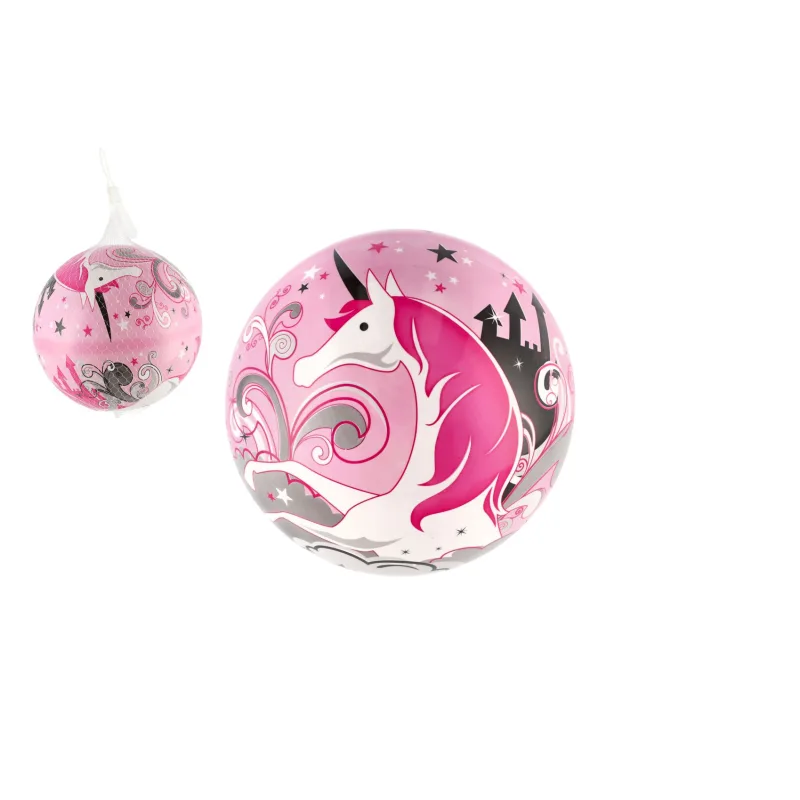 Teddies Lopta nafúknutý jednorožec vinyl priemer 22cm v sieťke