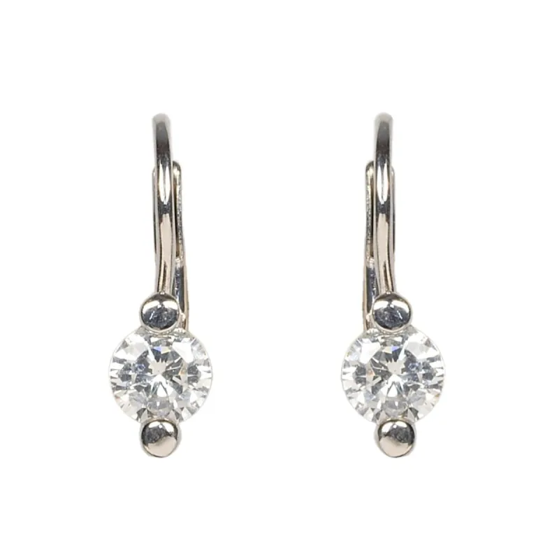 Strieborné náušnice s bielym zirkónom