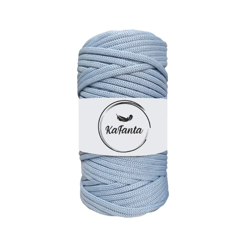 Polyesterová priadza plochá 5mm/100m šedomodrá