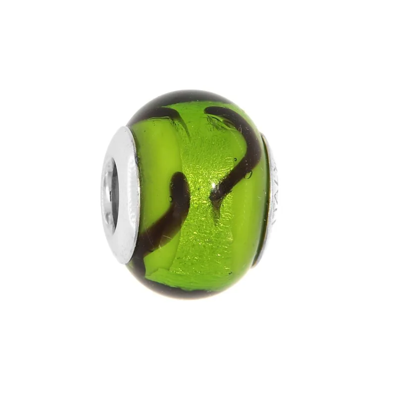 Strieborný navliekací korálik zlatý