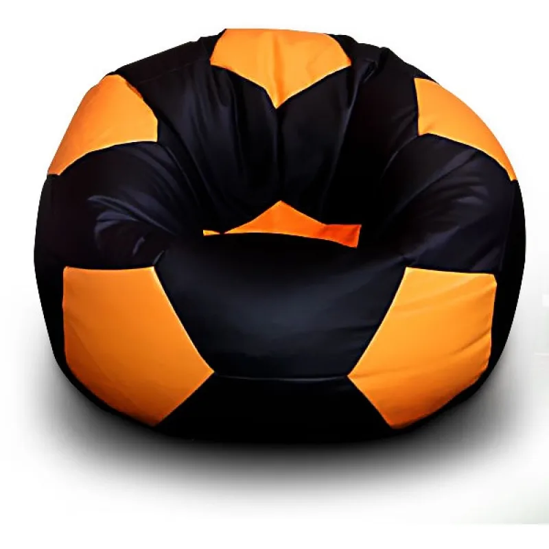 FITMANIA Sedací vak Futbalová LOPTA XXL 450L Vzor: 05 ČERNO-ORANŽOVÁ
