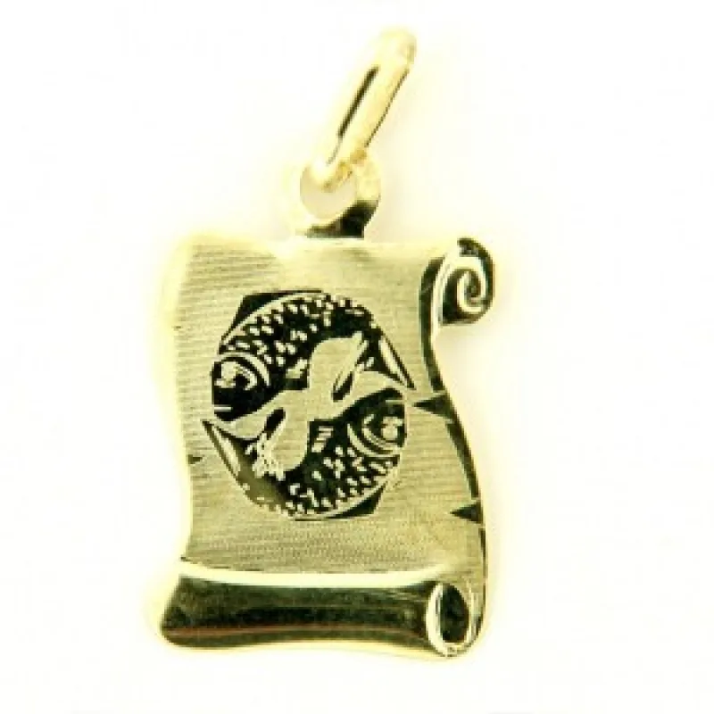 Prívesok mesačné znamenie zo žltého zlata KA 30.10.001 RYBY-3, 0.6 g, 0.60 g