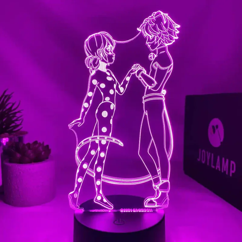 3Dmix 3D-MTV099 - Motív pre 3D LED nočnú lampu - Kúzelná Lienka a Čierny Kocúr (Miraculous Ladybug)