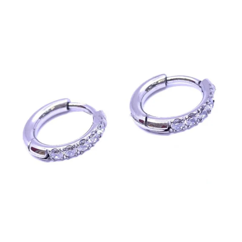 ADANITO JKSTA-4640 - Náušnice z chirurgickej ocele krúžky s kameňmi