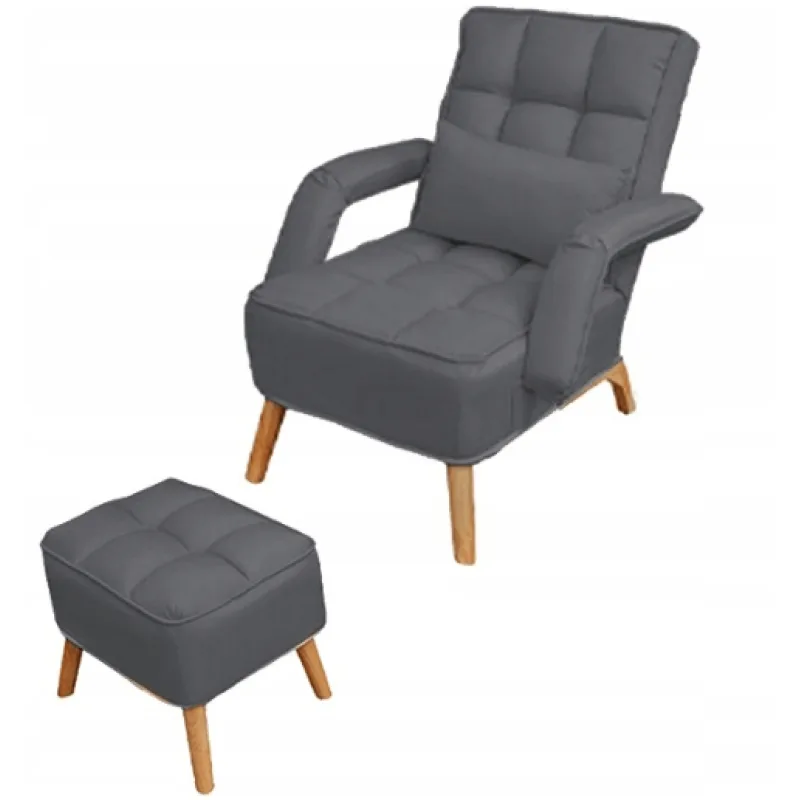 Ekspan KŘESLO UŠÁK S1408 s nastavitelnou opěrkou a s podnožníkem Barva: 101 TMAVĚ ŠEDÁ