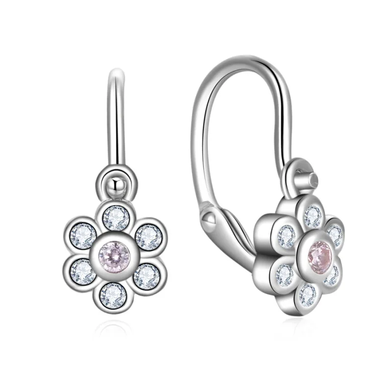 Detské strieborné náušnice kvetinky MOISS E0000629