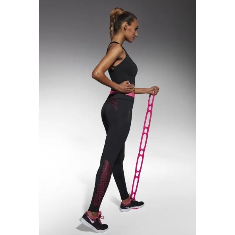 BAS BLACK INSPIRE čierna + ružová L polyester / elastan