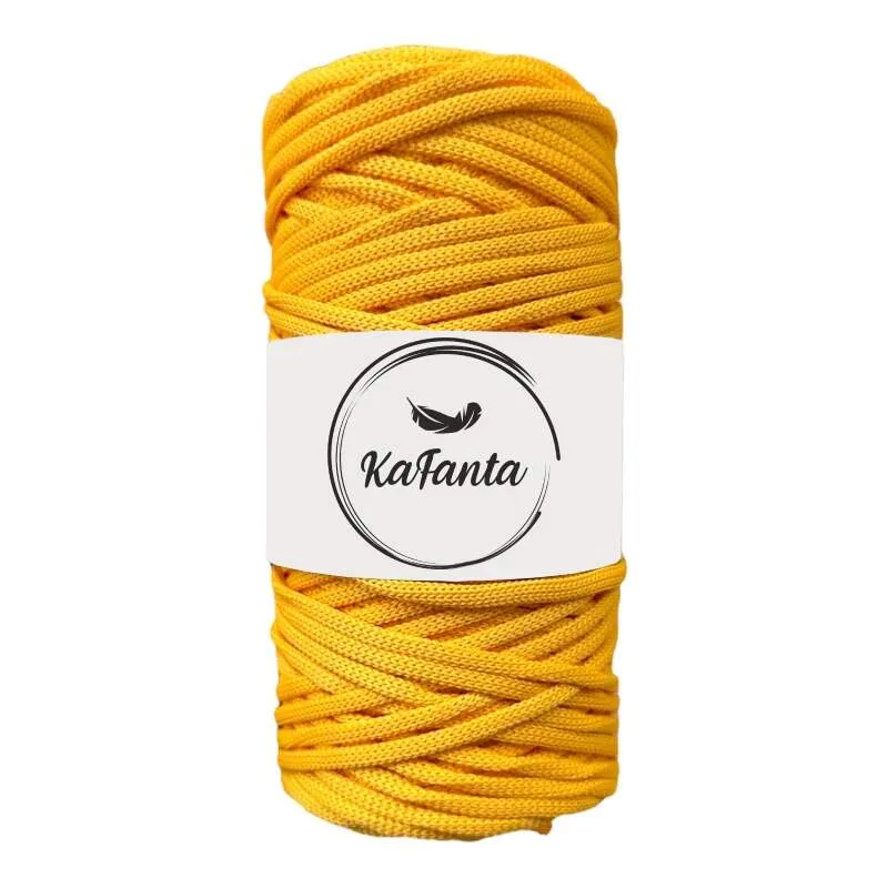 Polyesterová priadza plochá 5mm/100m žltá