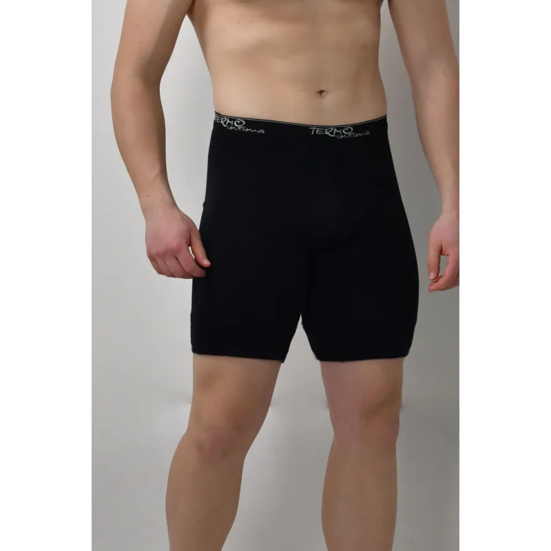 Pánske boxerky INTIMA dlhé bavlnené - L, čierna sýta