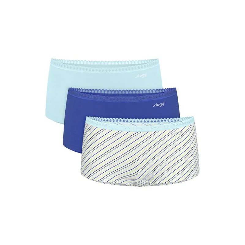3pack organic nohavičiek SLOGGI GO CRUSH short modré XL