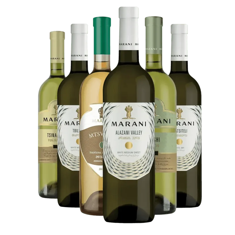 MARANI Balík 6x bielych gruzínskych vín degustační sada po 750 ml.