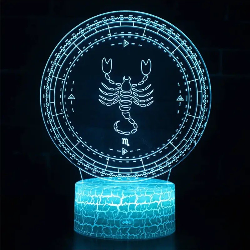 3Dmix 3DL-BTB081 – 3D LED nočná lampa - znamenie zverokruku Škorpión (Bluetooth reproduktor - farba biela)