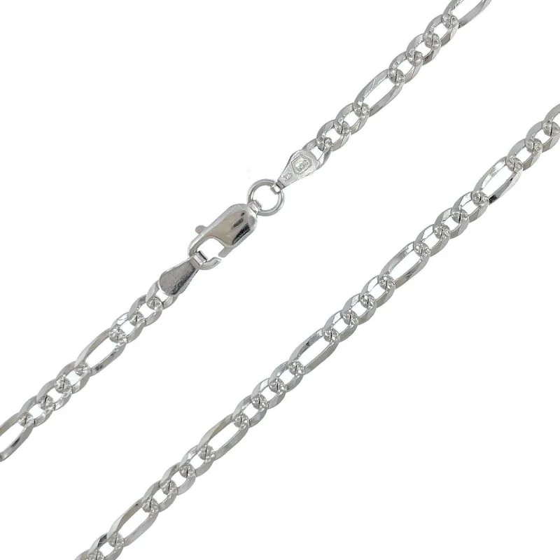 Strieborná retiazka figaro Pavé dĺžka retiazky 45cm