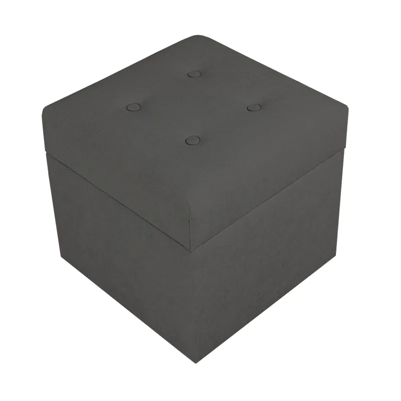 Well Done Valletta – čalúnený taburet s úložným priestorom a prešívaním Barva: 96 tmavě hnědá