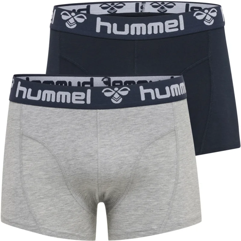 Hummel Pánske Boxerky 2 Pack Čierne Šedé S