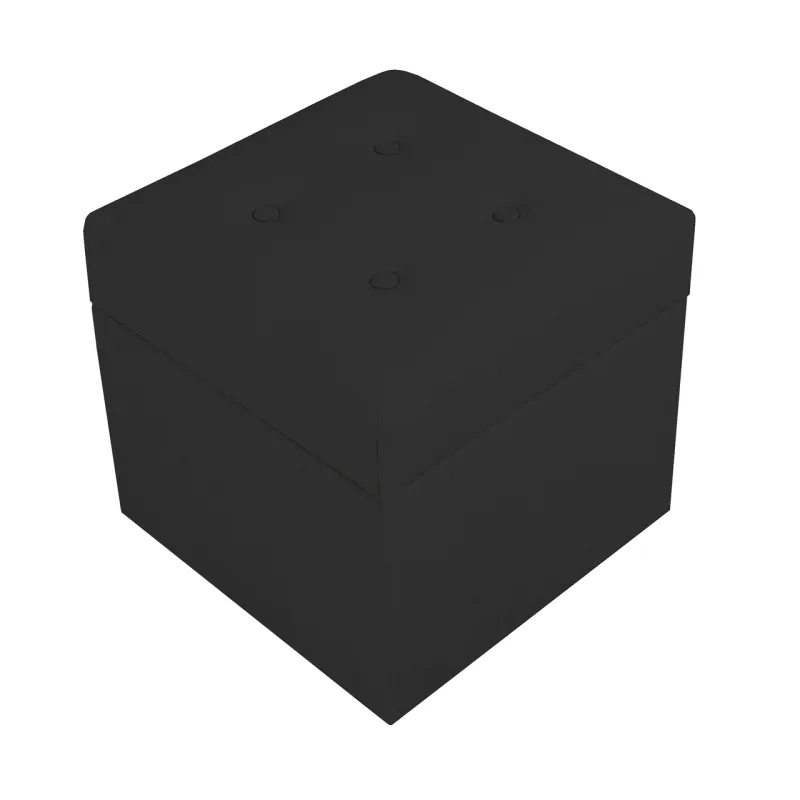 Well Done Valletta – čalúnený taburet s úložným priestorom a prešívaním Barva: 100 černá