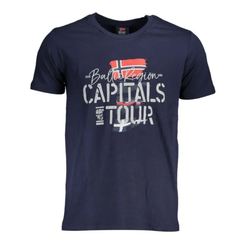 NORWAY 1963 Perfektné Pánske Tričko Capitals Tmavo Modré L