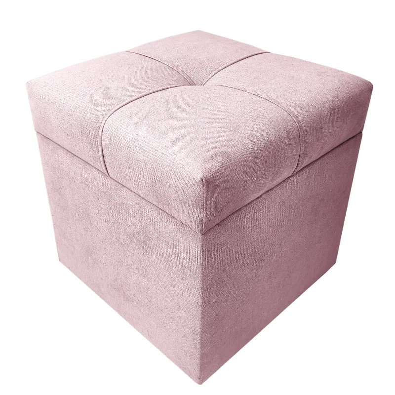 Taburetka Well Done s kockou na uskladnenie 1 mäkká 40x40 rôznych farieb Barva: 61 růžová