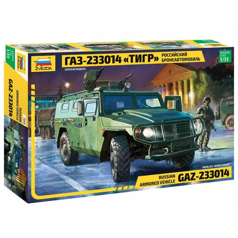 Zvezda Model Kit military 3668 - Ruské obrnené vozidlo GAZ "Tiger" (1:35)