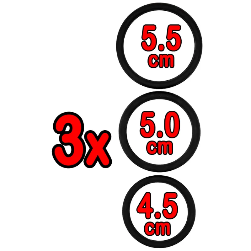 Push Production Rubber Cockring 3 Ring Set