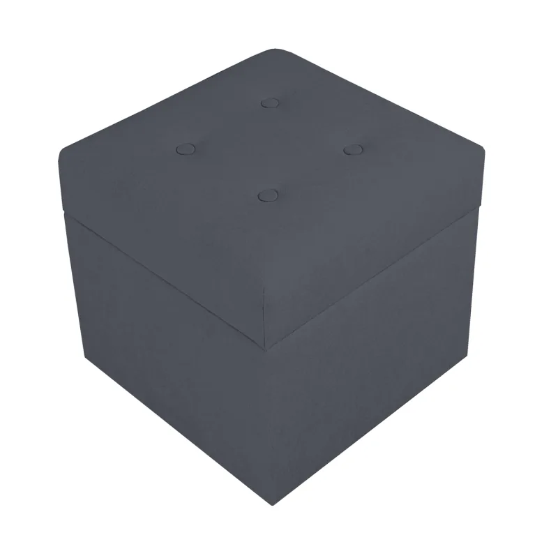 Well Done Valletta – čalúnený taburet s úložným priestorom a prešívaním Barva: 97 antracitová