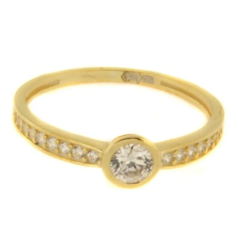 Zlatý prsteň s kameňom zo žltého zlata KA NZPV3, 55, 1.65 g