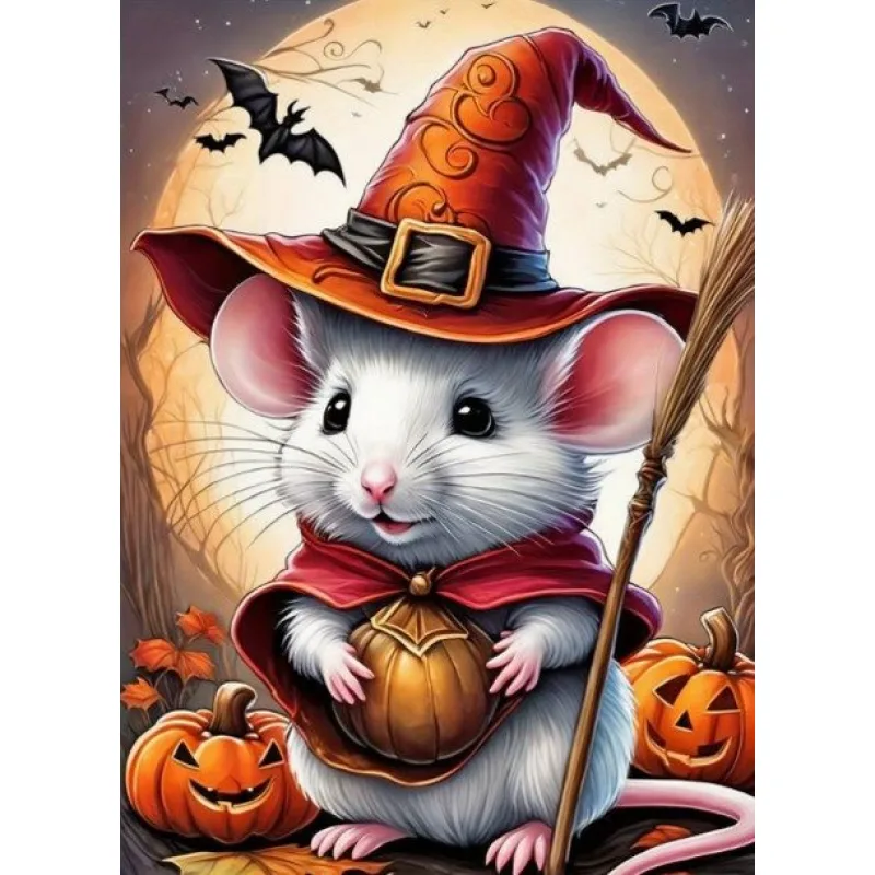 Norimpex Diamantové maľovanie Halloweensky myšiak 40x30cm