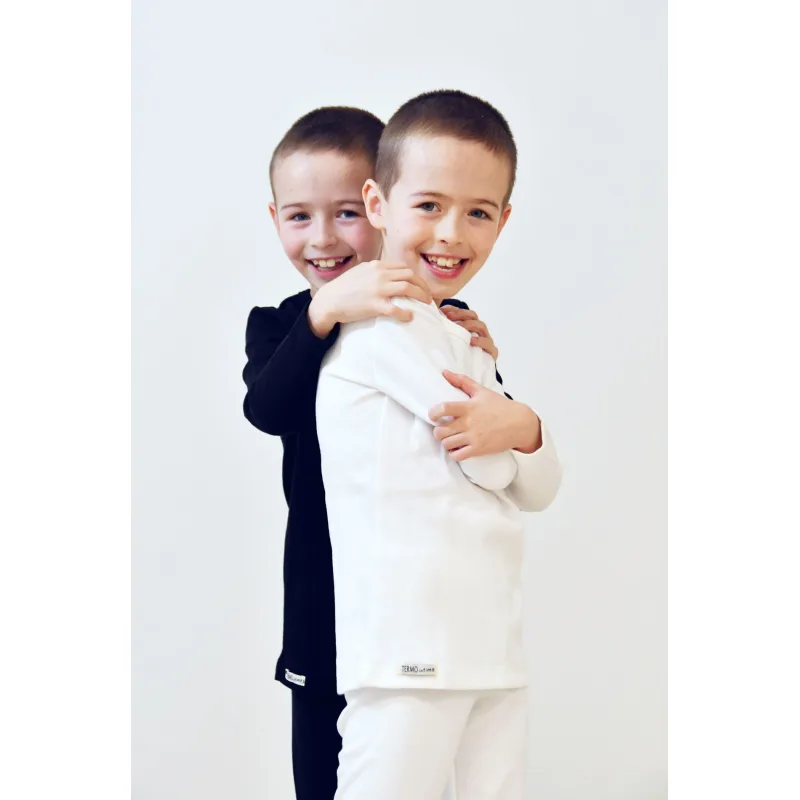 Detský termo nátelník - tričko s dlhým rukávom veľ. 110 až 152 - biela, 110 -116