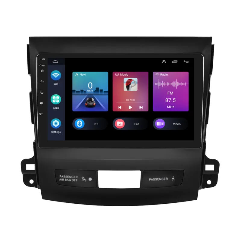 Podofo 2DIN autorádio PEV77 Android, Mitsubishi Outlander II / Citroen C-Crosser / Peugeot 4007 B294