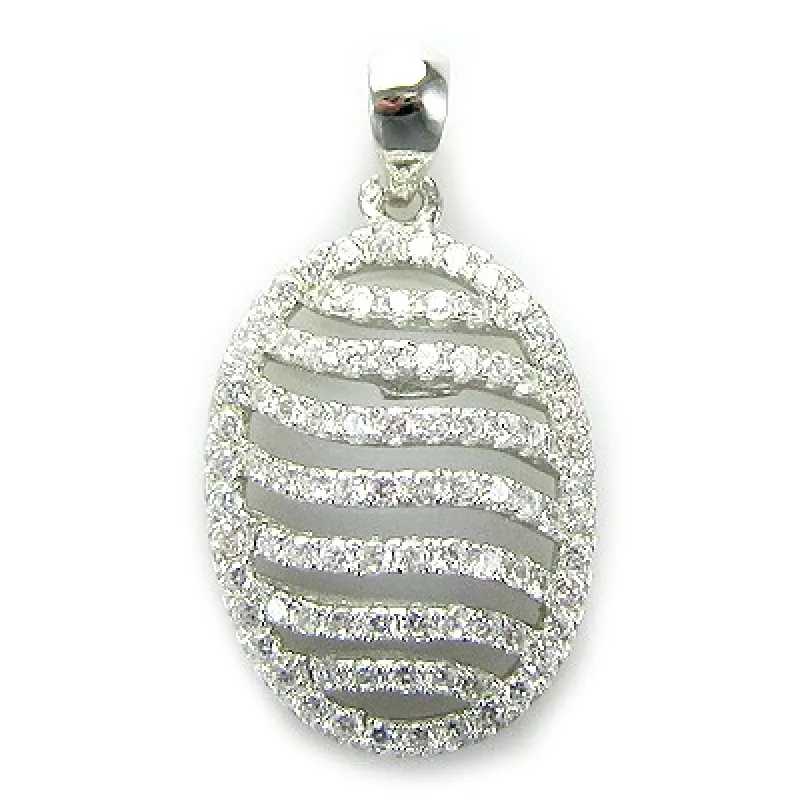 Strieborný prívesok s čírymi kameňmi MEUCCI SS19P