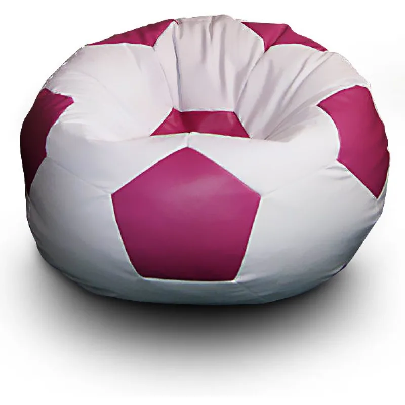 FITMANIA Sedací vak Footbalová lopta xxl + podnoznik Vzor: 02 BÍLO-RŮŽOVÁ
