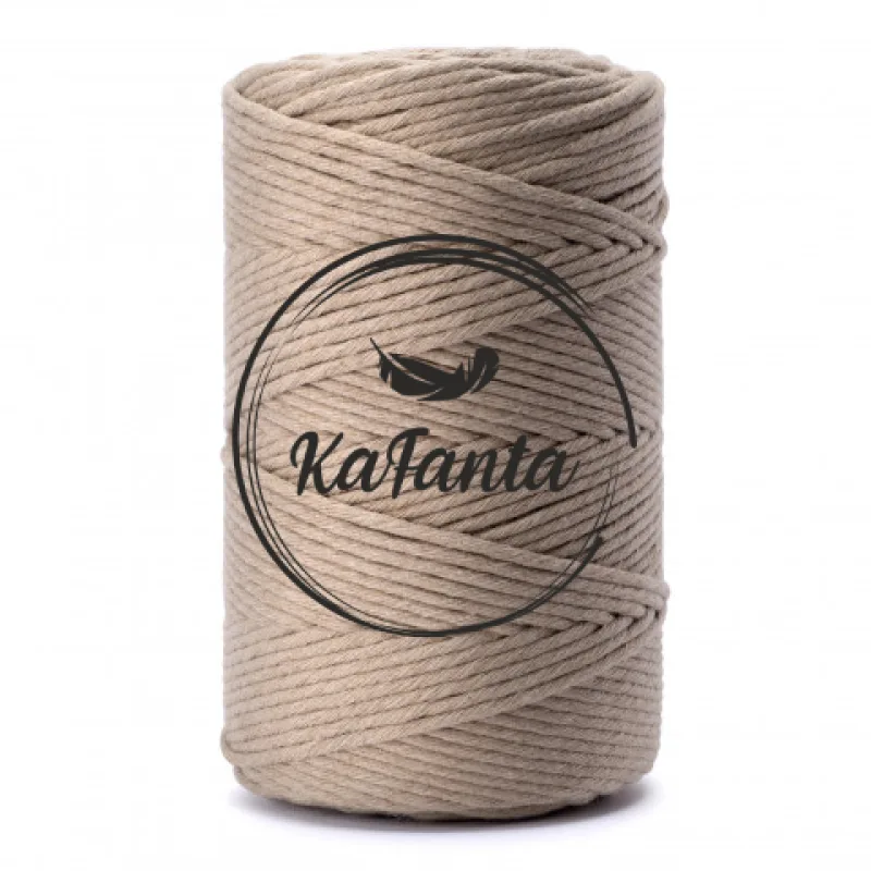 Macrame priadza KaFanta PREMIUM 5mm/100m - dark beige