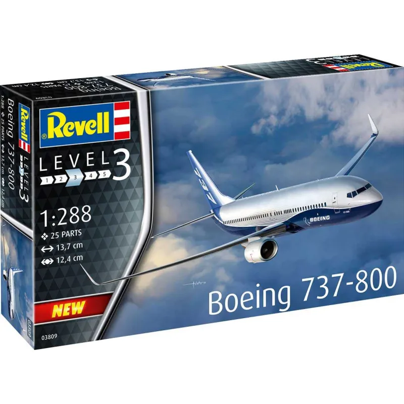 Revell ModelSet lietadlo 63809 - Boeing 737-800 (1:288)