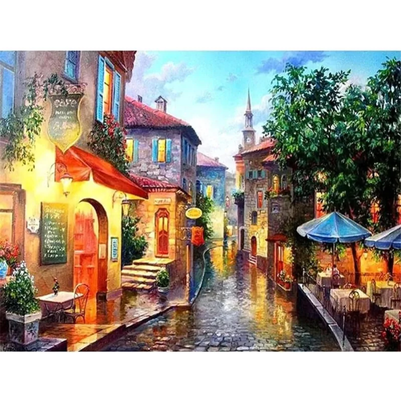 Norimpex Diamantové maľovanie Mesto v daždi 40x30cm