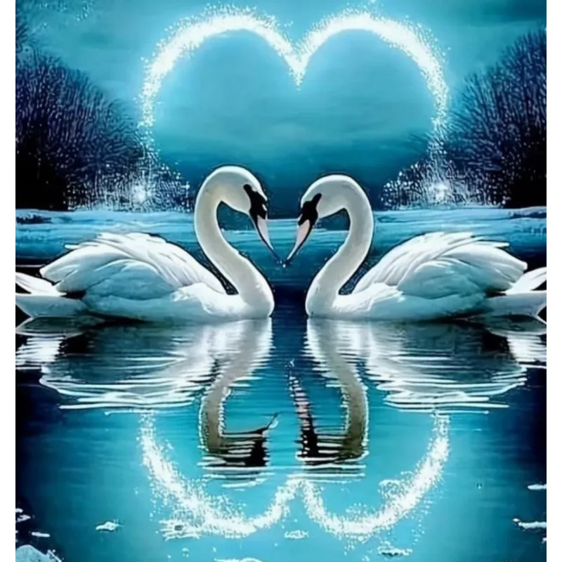 Diamantové maľovanie Norimpex 40x30 cm Magická láska na ľadovej vode
