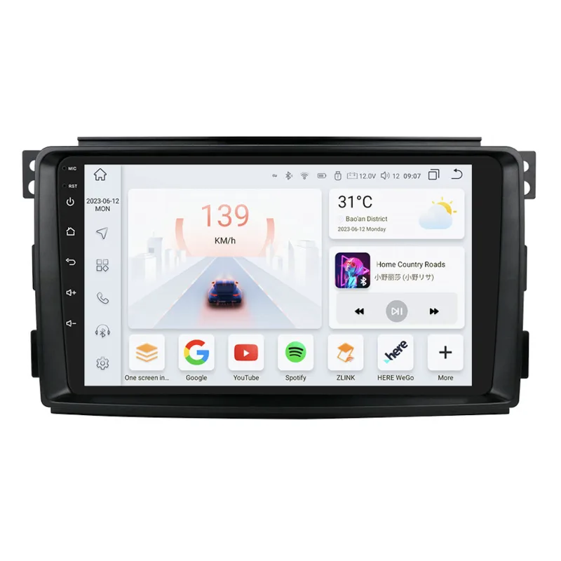 HIZPO KXSMFT91 Autorádio 9" Android pro Smart Fortwo 451 (2010-2015) Model: S9006 (6+64GB) CHR4601_S91