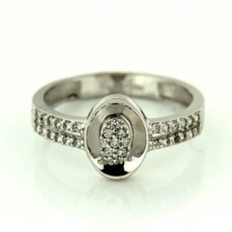 Zlatý prsteň s kameňom z bieleho zlata KA SAS005W, 55, 2.20 g