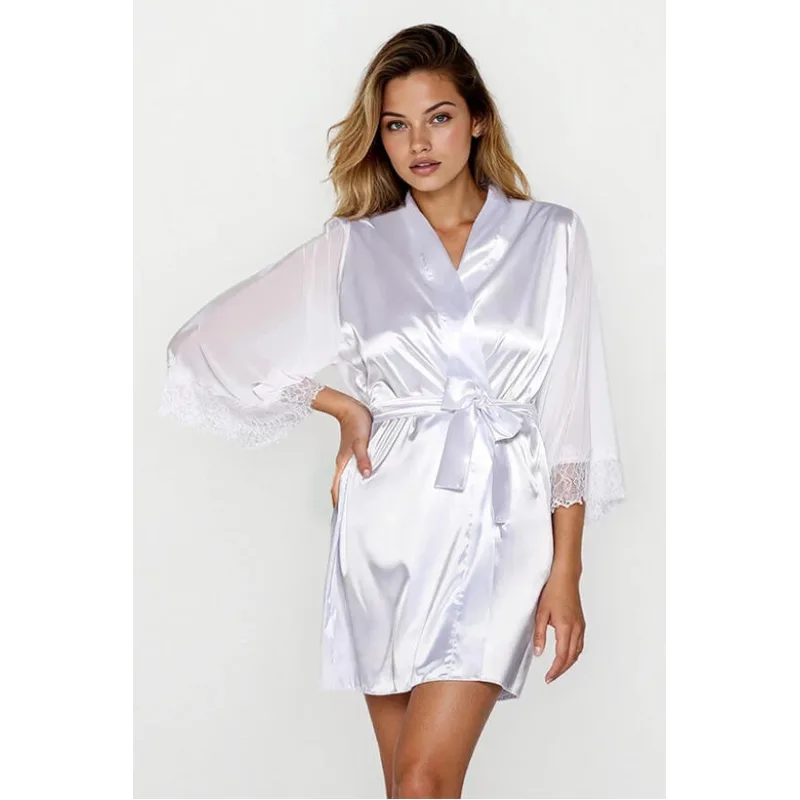 Svadobný župan Bonnie biely L